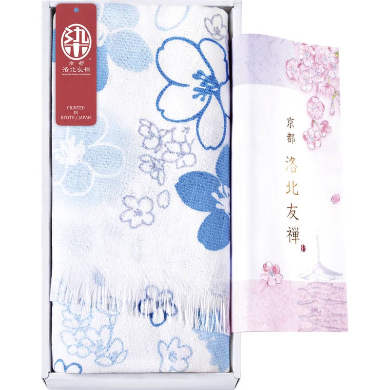 京都 洛北友禅 ひとつひとつ手染めのマルチタオル ロング1P KYT28300-BL 空色