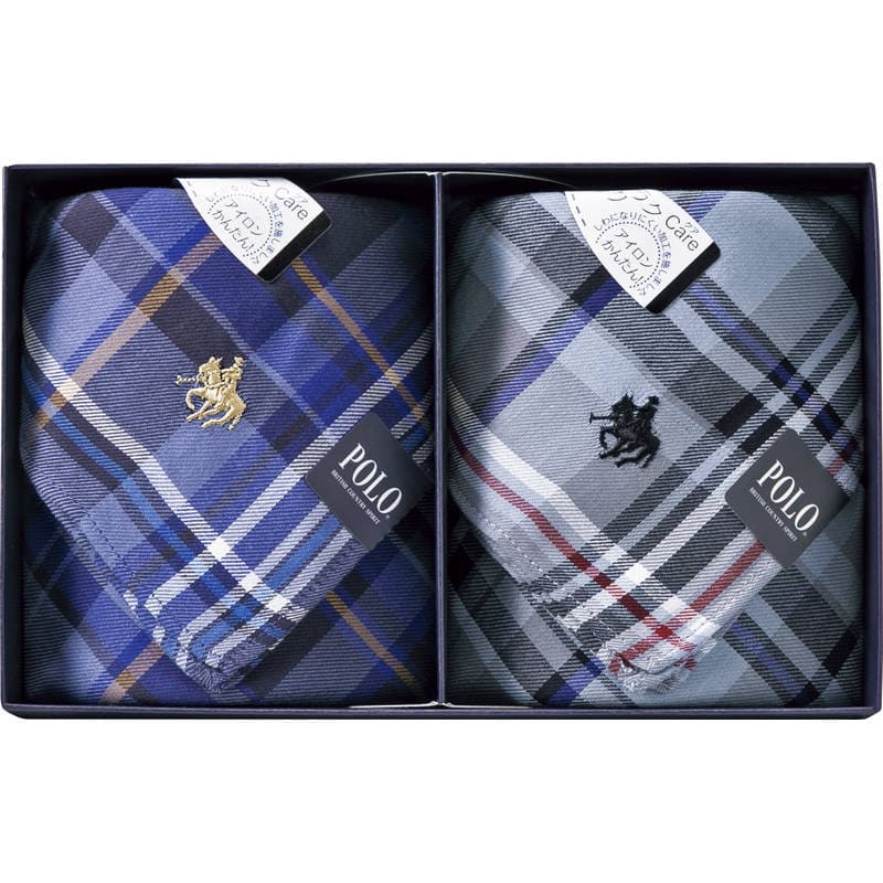 ポロ 先染めハンカチ2枚組 PLM-5051
