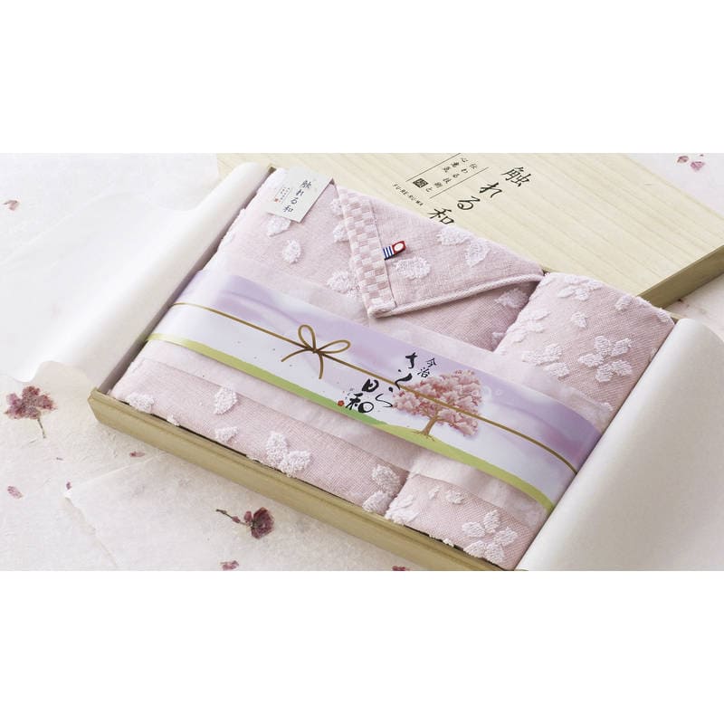 今治タオル 木箱 さくら日和 タオルセット FK-7060