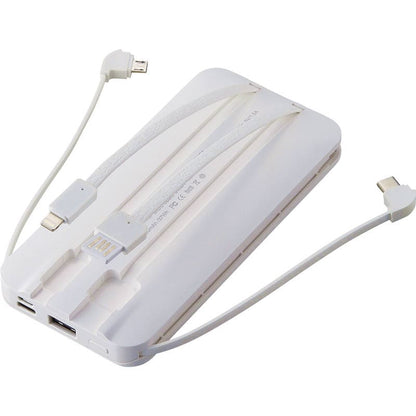 4ケーブル モバイルバッテリー10000mAh 6187（PSEマーク取得済）