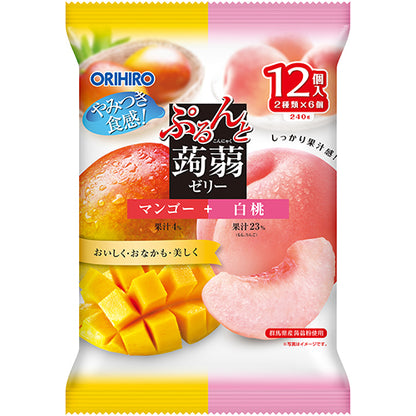 ぷるんと蒟蒻ゼリーパウチ　マンゴー＋白桃 ORIHIRO