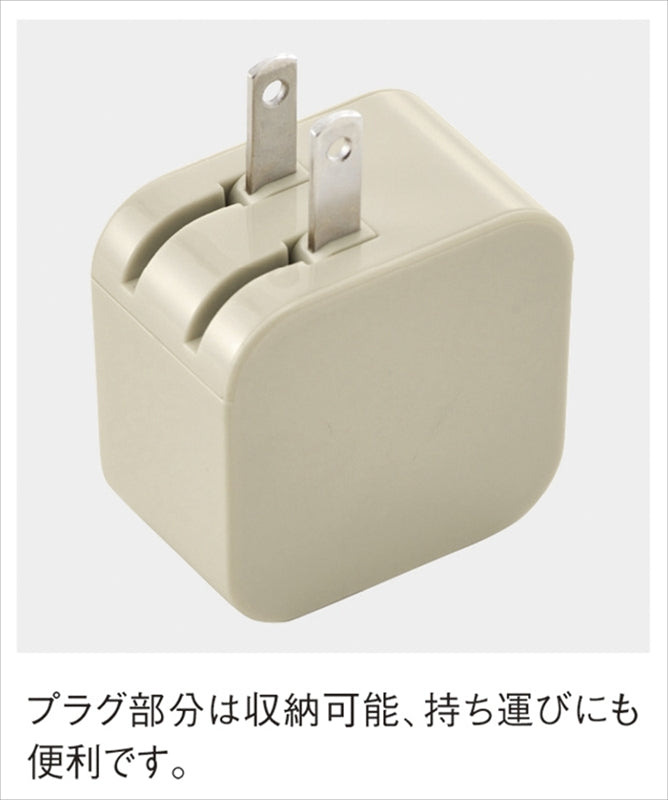 2ポート USBアダプター（3．4A） グレージュ 0046-03 【単品】