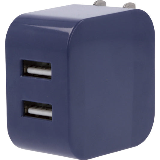 2ポート USBアダプター（3．4A） ネイビー 0046-01 【単品】