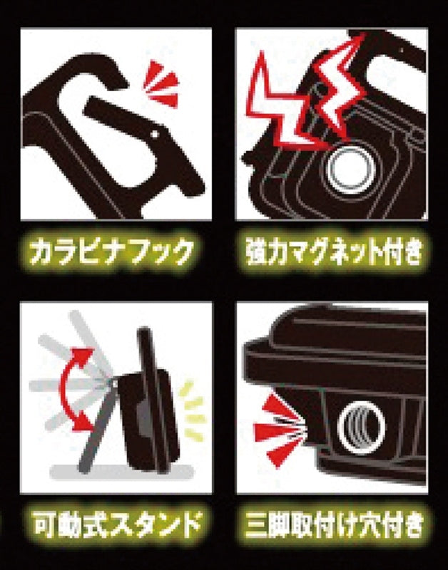 3．7V充電式コンパクトLEDライト ブラック HLT-6Li BK 【単品】