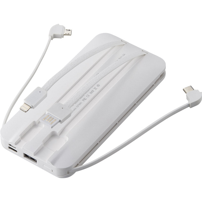 4ケーブル モバイルバッテリー10000mAh 6187 【単品】
