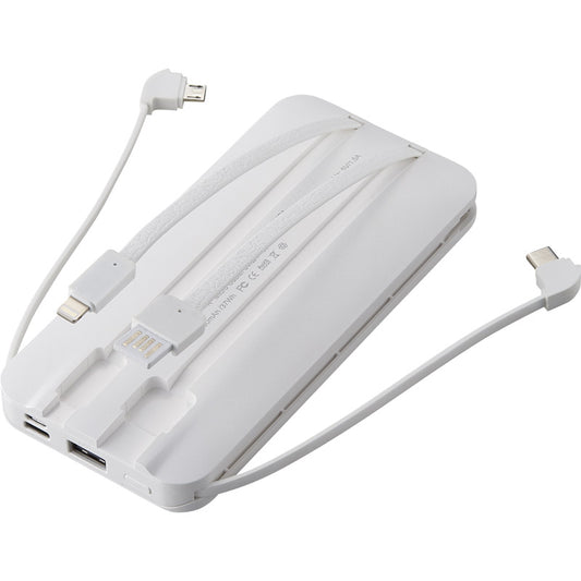 4ケーブル モバイルバッテリー10000mAh 6187 【単品】