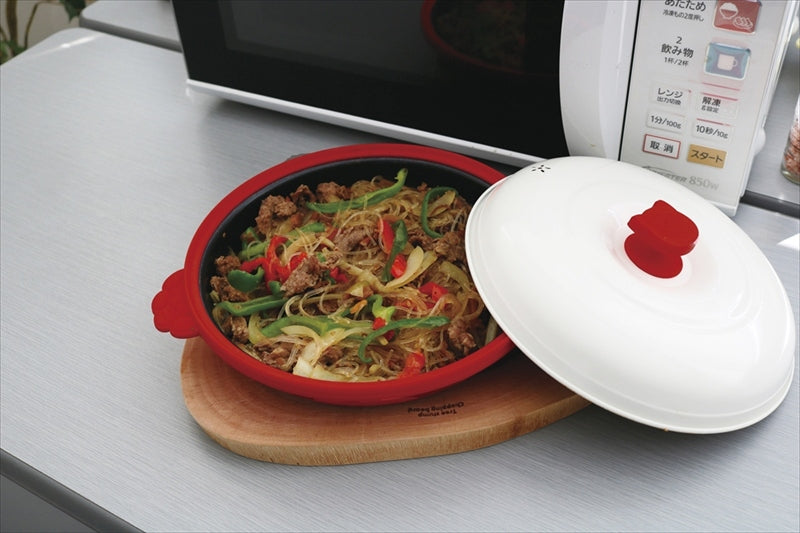 chef 猫鍋レンジパン レッド 70205 【単品】
