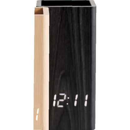 ウッドペンスタンドクロック チャコール 0042-02 【単品】
