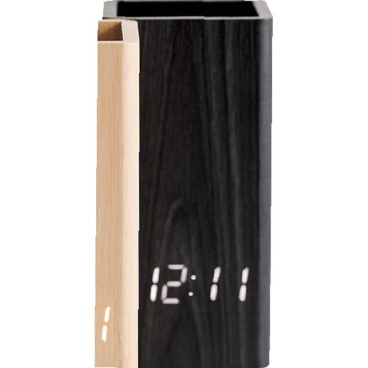 ウッドペンスタンドクロック チャコール 0042-02 【単品】