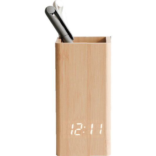 ウッドペンスタンドクロック ナチュラル 0042-01 【単品】