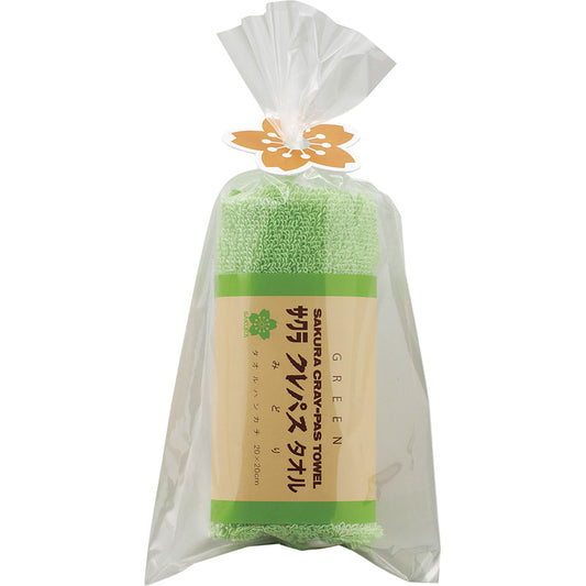 クレパスタオル タオルハンカチ1P グリーン CR23050GR 【単品】