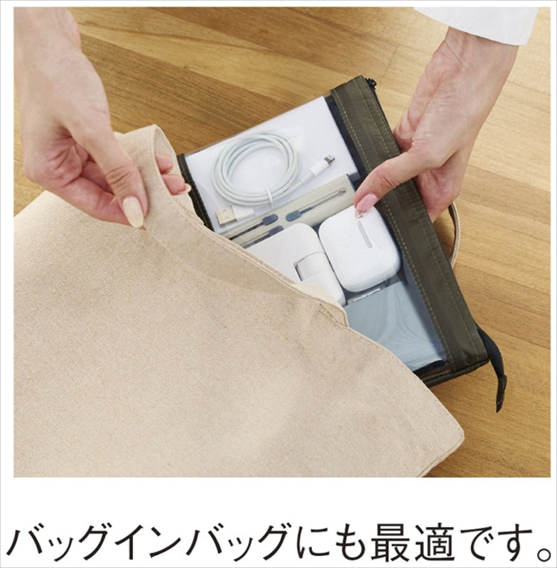 テントクロスクリアポーチA5 ブラック 0072-01 【単品】