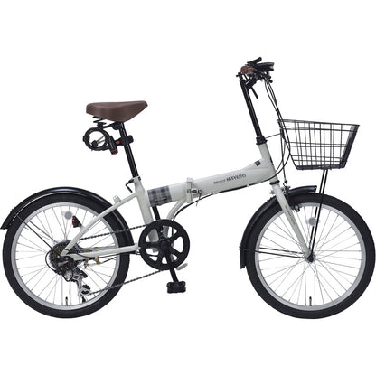 マイパラス 20インチ折りたたみ自転車 バスケット・ライト・カギ付き MF205-IC 【単品】