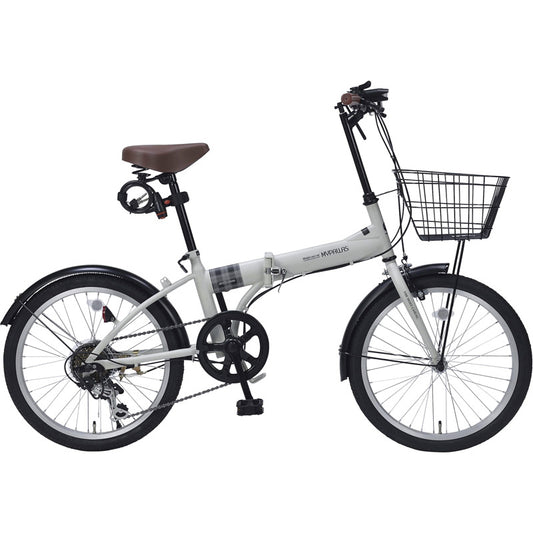 マイパラス 20インチ折りたたみ自転車 バスケット・ライト・カギ付き MF205-IC 【単品】