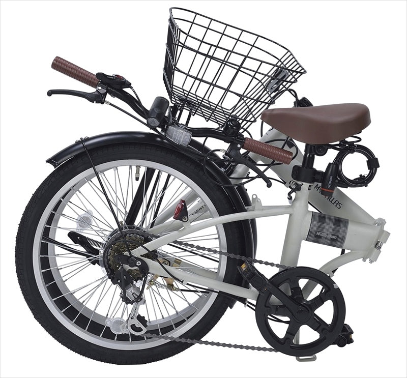 マイパラス 20インチ折りたたみ自転車 バスケット・ライト・カギ付き MF205-IC 【単品】