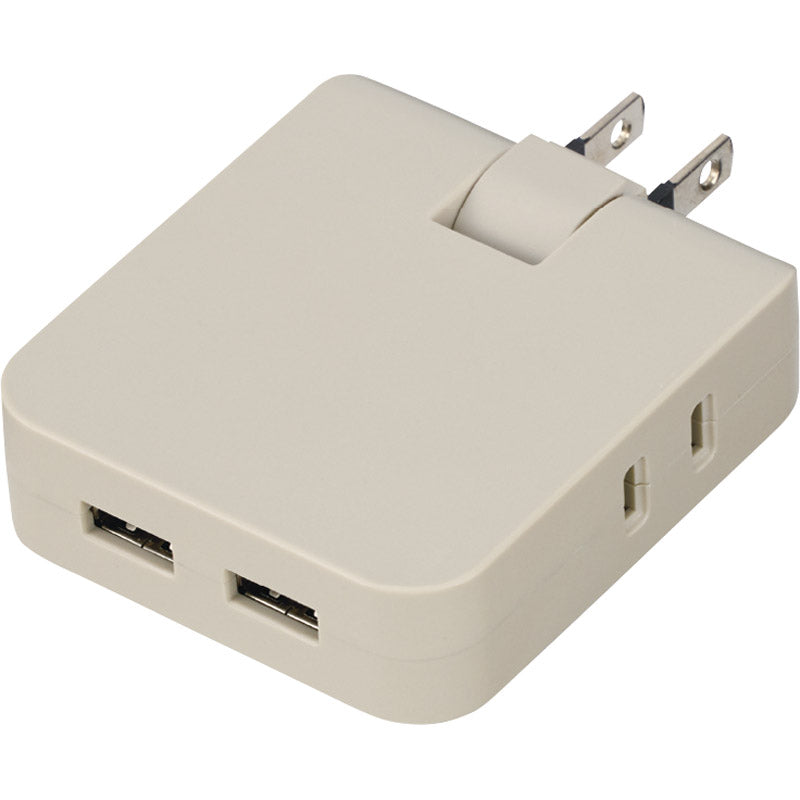 マルチアダプター（2AC＋2USB） グレージュ 0065-02 【単品】