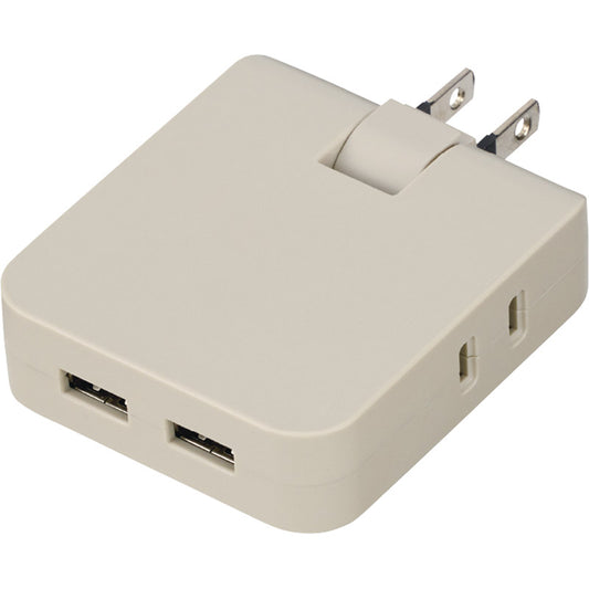マルチアダプター（2AC＋2USB） グレージュ 0065-02 【単品】