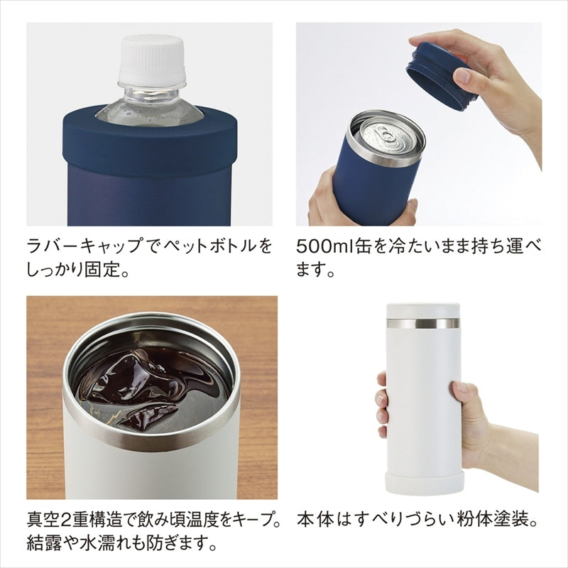 マルチステンレスボトル（ペットボトル対応） 500mL ネイビー 0038-01 【単品】