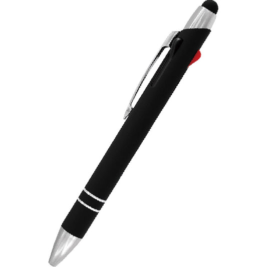 メタルラバー3色タッチボールペン ブラック P3406 【単品】