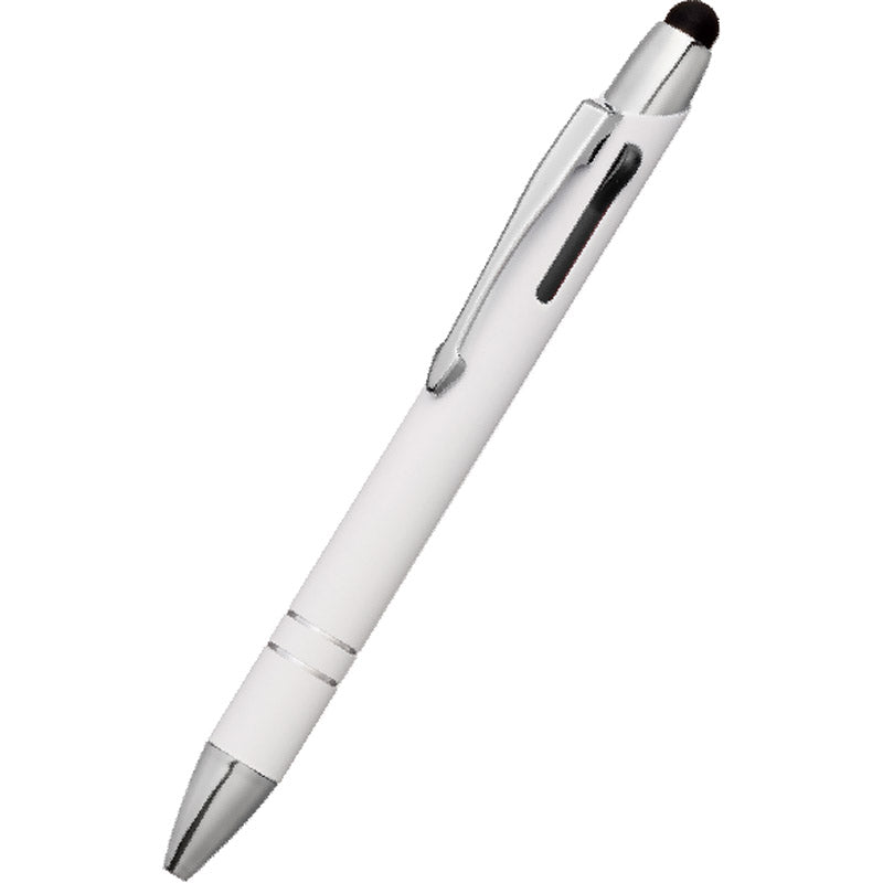メタルラバー3色タッチボールペン ホワイト P3406 【単品】