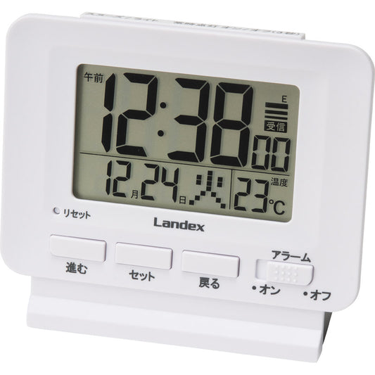 ランデックス 電波デジタル置時計 フィットパルライト YT5279WH 【単品】