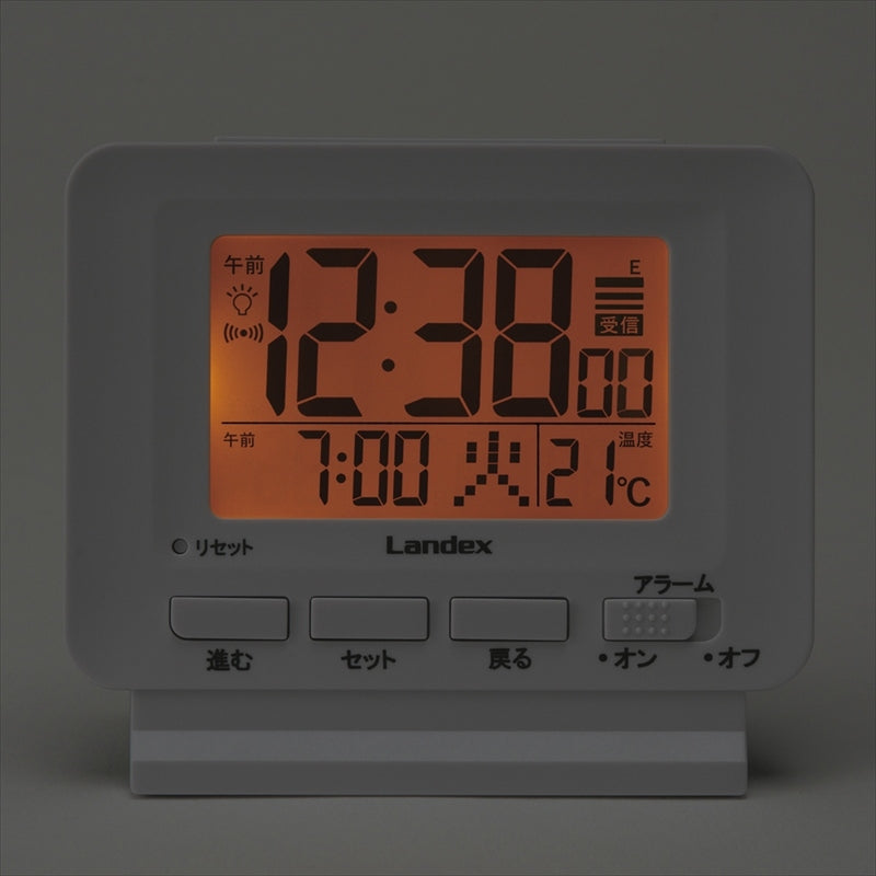 ランデックス 電波デジタル置時計 フィットパルライト YT5279WH 【単品】