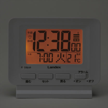 ランデックス 電波デジタル置時計 フィットパルライト YT5279WH 【単品】