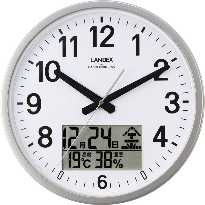 ランデックス 電波掛時計 インフォライフ YW9187SV 【単品】