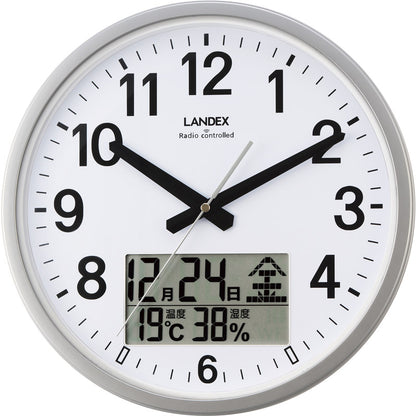 ランデックス 電波掛時計 インフォライフ YW9187SV 【単品】