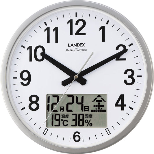 ランデックス 電波掛時計 インフォライフ YW9187SV 【単品】