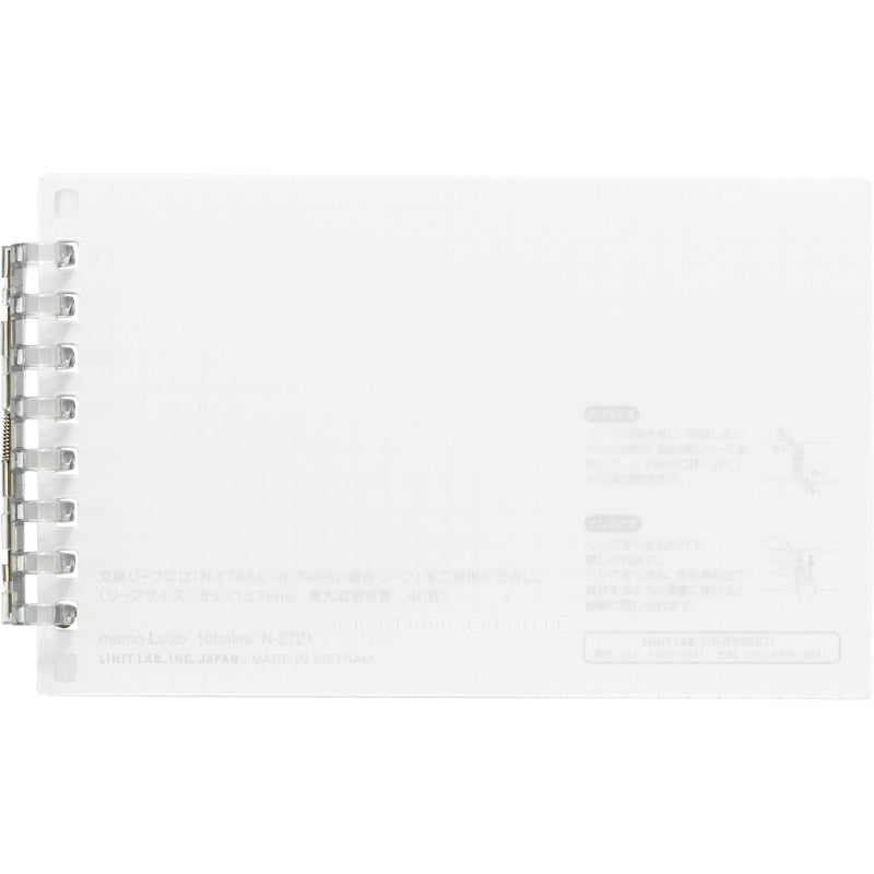 リヒトラブ オープンリングノート メモLサイズ クリアー N2721-1 【単品】