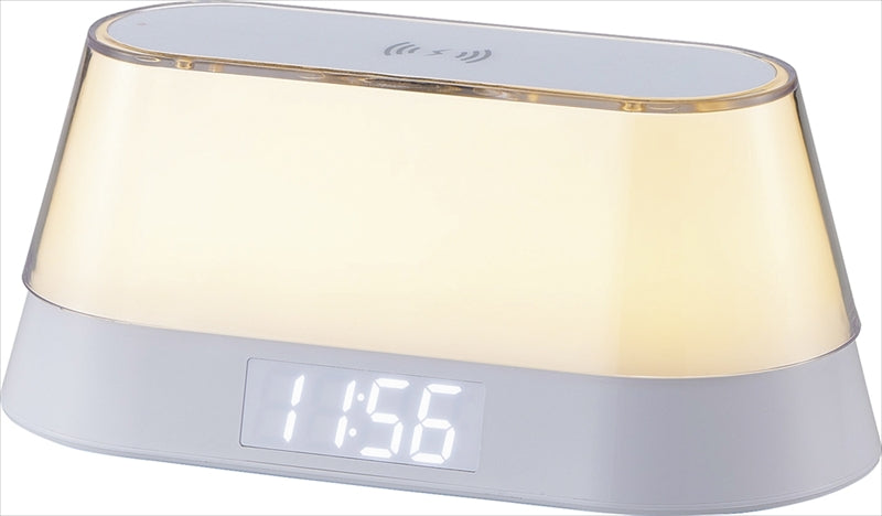 ワイヤレススピーカー、ワイヤレス充電クロック（ナイトライト付） 6194 【単品】