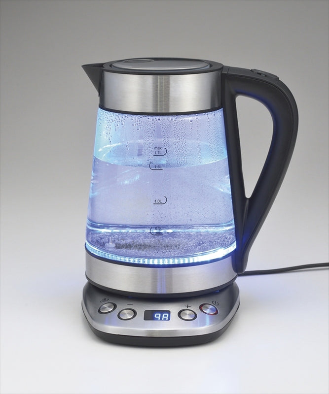 温度調整ガラス電気ケトル1．7L SUS-02 【単品】