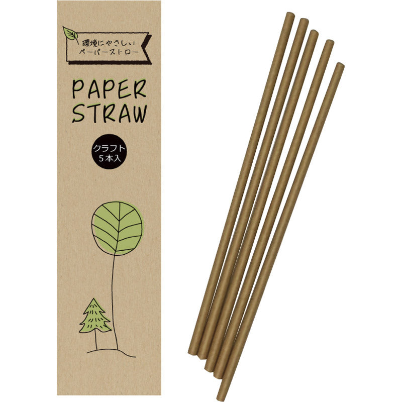 環境にやさしいペーパーストロー5本入 15-338 【単品】