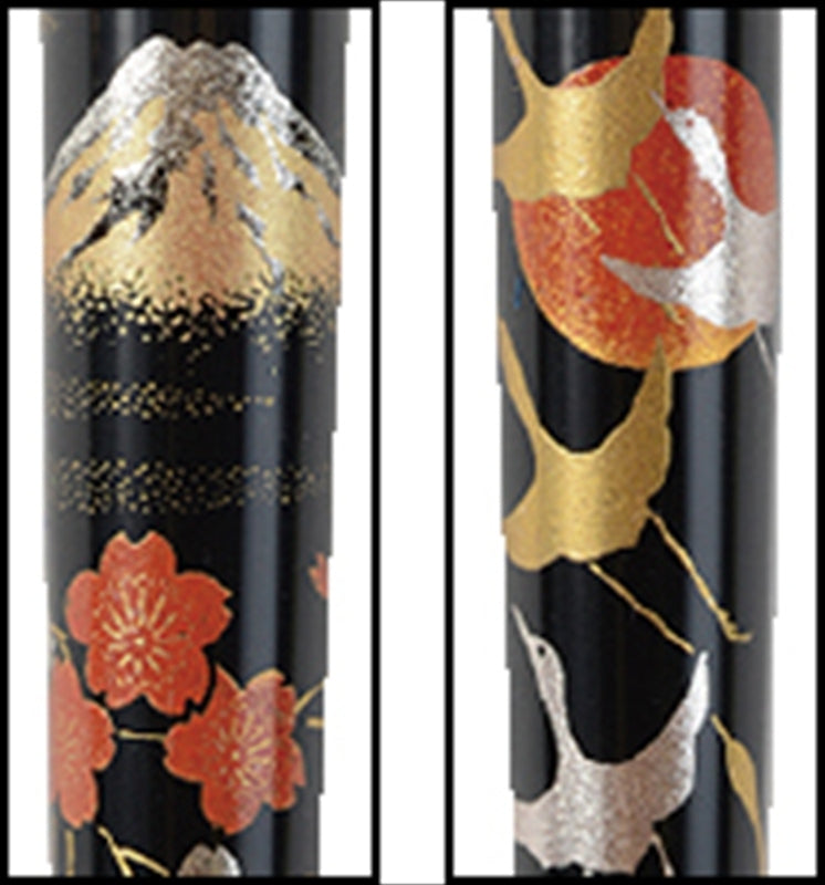 高級蒔絵ボールペンペア 富士・鶴（木箱入） 1413 【単品】