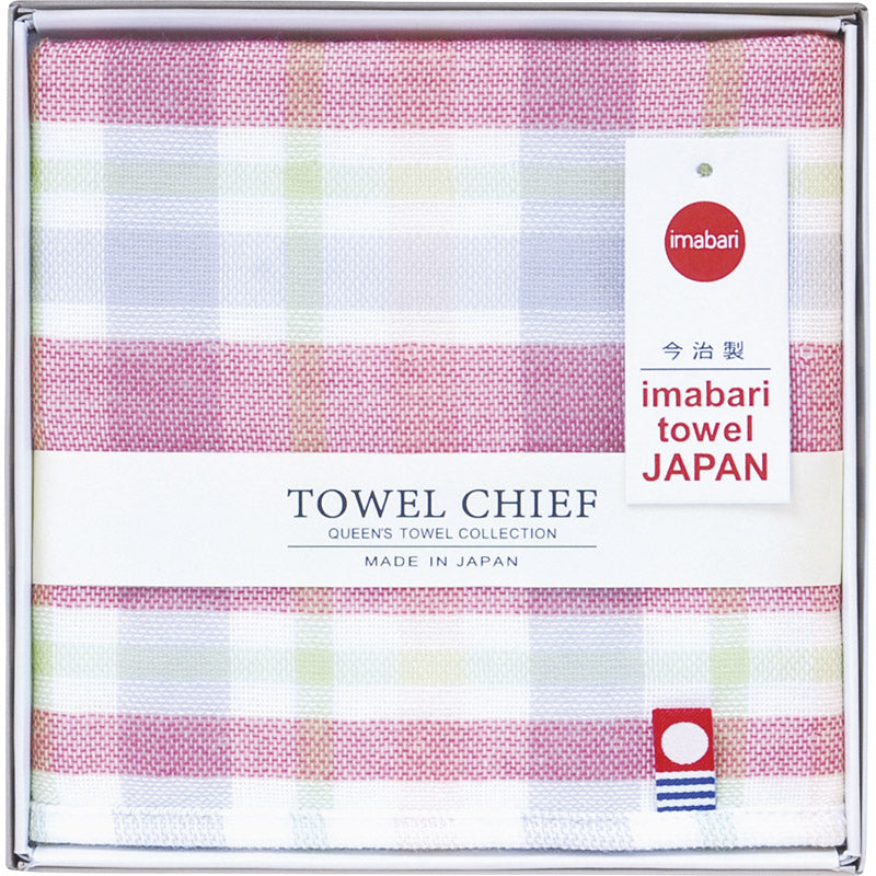今治ガーゼ＆パイルタオルハンカチチェック1P レッド TQS0602101R 【単品】