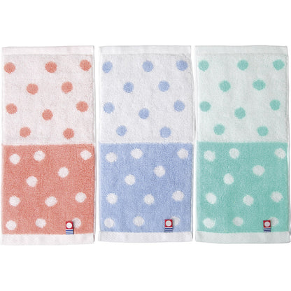 今治ドット／ポケットタオルハンカチ1P袋入 色／指定不可 DP-04-PK-BL-GR 【単品】