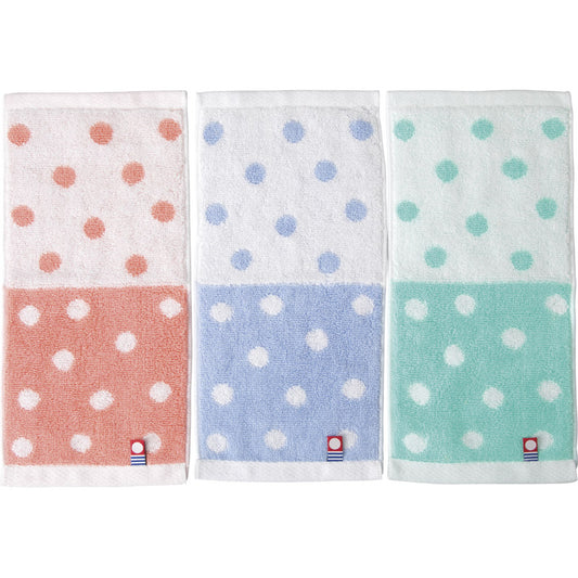 今治ドット／ポケットタオルハンカチ1P袋入 色／指定不可 DP-04-PK-BL-GR 【単品】