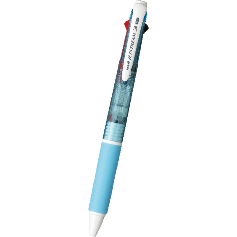 三菱 ジェットストリーム ノック式3色ボールペン 水色 SXE3-400-07.8 【単品】