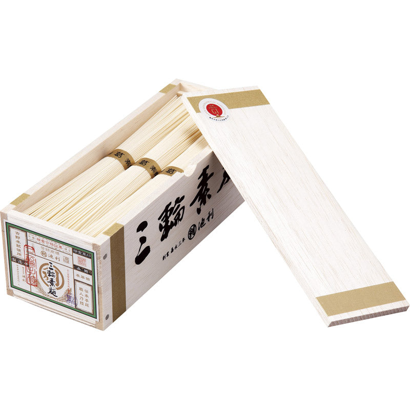 池利 吉野葛入り三輪素麺 ミニ木箱 P-9K 【単品】