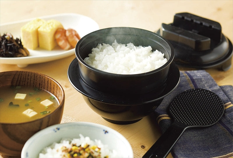 電子レンジ専用炊飯器 紀州備長炭配合 ちびくろちゃん1合炊き CK-001 【単品】