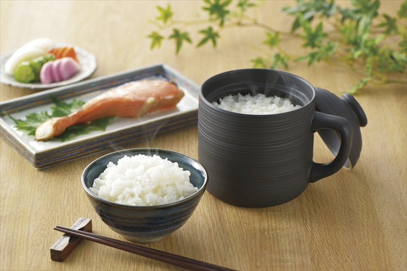 電子レンジ専用炊飯陶器 楽炊御膳 黒 T-01B 【単品】