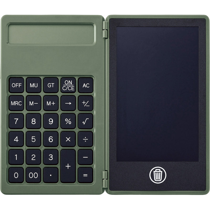 電卓付き電子メモ（4．4インチ） オリーブ 0057-2 【単品】