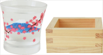 冷感枡酒グラス 富士紅葉 AM-SYO-12 【単品】