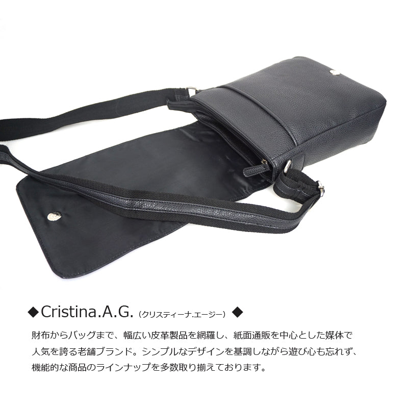 牛革 クロコダイルフラップ 仕様ショルダーバッグ　LM-0530　ビジネスバッグ ブラック