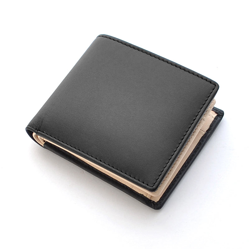 BEAMZSQUARE　INDIAゴートレザー紳士二つ折り財布　BS-80319BK