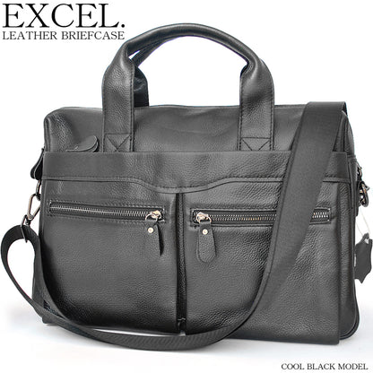クールブラックカラー銀革EXCELブリーフケース　B-203