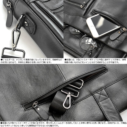 クールブラックカラー銀革EXCELブリーフケース　B-203
