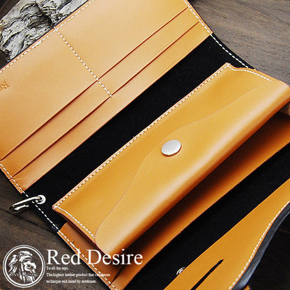 Red Desire　本革×パイソン50centコインコンチョバイカーズウォレット 　RD-2