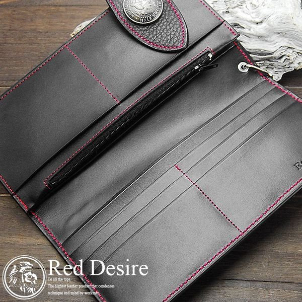 Red Desire　本革×パイソン50centコインコンチョバイカーズウォレット 　RD-3